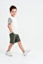 Boys' T-Shirt Shorts Set with Checkerboard Pattern on Sleeves - 3