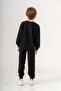 Boy's Bottom and Top Tracksuit Set with Chest Letter Printed Leg Print Detail - 5