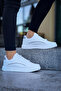 Women's White Lace-Up Orthopedic Silvery Comfortable Lightweight Sneaker Stylish Daily Walking Sneakers - 3