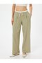 Wide Leg Trousers Viscose Fabric with Pockets and Tie Waist - 3