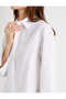 Long Tunic Floral Embroidered Buttoned Shirt Collar - 5