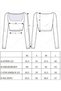 Women's Crop Long Sleeve Blouse, Collar Toe Contrast, Heart & Pool Collar, Ribbed Lycra Camisole Fabric - 9