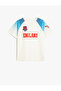 Oversize T-Shirt Sports Themed Short Sleeve Crew Neck Printed