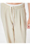 Wide Leg Trousers Viscose Fabric with Pockets and Tie Waist - 5