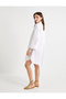 Long Tunic Floral Embroidered Buttoned Shirt Collar - 2