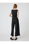 Salopet Jumpsuit Sleeveless V-Neck Buttoned Belt Detailed - 4