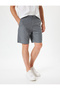 Linen Blend Shorts with Short Chino Pockets and Detailed Pockets - 3
