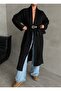 Black Sahara Long Plain Cardigan-4164 - 8