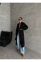 Black Sahara Long Plain Cardigan-4164 - 5