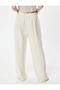 Wide Leg Trousers with Lace-Up Waist in Viscose Blend - 4