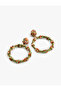 Geometric Earrings Dangle Bead Detailed Multicolor - 2
