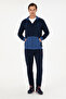 Men's Navy Blue Knitted Cardigan 50290255 -Vr033 - 4