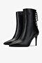 Woman . Black Leather Heeled Boots - 4