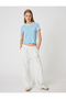 Back Printed T-Shirt Crew Neck Short Sleeve Ribbed - 2