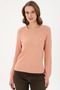Women's Sand Melange Crew Neck Sweater 50293033-Vr123 - 3