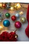 Christmas Pine Tree Ornament Colorful Glitter Christmas Ball 4 cm 6-Piece Glitter Colorful Christmas Cici Ball - 5
