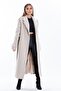 Beige Belted Lined Coat with Pocket Detail (Full Fit) New Season Beeke-6780