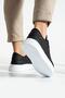 509 Black Color White Sole Lace Up Casual Men's Sports Shoes - 4