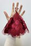 Burgundy Bride Groom Handkerchief, Pearl Detailed Wedding Halay Bridesmaid Promise Engagement Henna Circumcision Bride Handkerchief - 4