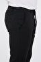 Men's Winter Jogger Slimfit Waist Half Elastic Black Fabric Trousers - 6