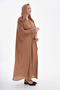 Hooded Jan Jan Stone-Embellished Shiny Fabric Butterfly Model Abaya Ferace Standard Size 38-44 Fits Well - 5