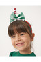 Girl's Balloon Sleeve Crowned Tulle New Year Dress Green - 4