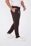 Men's Winter Buckle Belted Boyfriend Trousers Italian Cut Comfortable Fit Brown - 6
