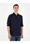Navy Blue Comfort Fit Long Sleeve Shirt 50284592-Vr033 - 3