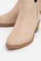 Dovena Beige Suede Genuine Leather Elastic Women's Heeled Boots - 3