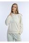 Women's 3 Thread Embroidered Sweatshirt Without Embellishments United Kingdom Beige - 2