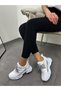 White Knitwear (Odette) Women's Hidden Heeled Lace-up Sneakers - 3