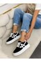 Black and White (Tig) Women's Lace-up Sneakers - 6