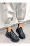 Black Knitwear (MİNES) Women's Lace-up Sneakers - 2