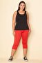 Women's Plus Size Red Side Stripe Lycra Jersey Leggings Trousers 65n28657 - 3