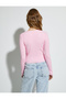 Knitwear Corded Crop Cardigan - Long Sleeve and Buttons - 4