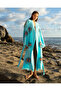 Muslin Kimono 100% Cotton Eye Patterned Bathrobe Kaftan Dressing Gown Turquoise - 8