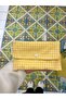 Yellow Gingham Washable Snap Detailed Pad Bag, Mini Wallet, Bag Organizer - 5
