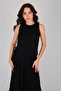 Women's Black Sleeveless Linen Blouse Pants Set - 3