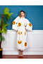 Muslin Kimono 100% Cotton Smiling Emoji Patterned Bathrobe Caftan Dressing Gown - 5