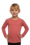 Orange Melange Basic Seasonal Lycra Long Sleeve Girls' T-Shirt
