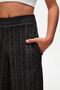 Anthracite Striped Wide Leg Girls' Pants Capri - 3