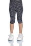 BlacK Flora Fauna Patterned Knee Length Leggings Capri for Girl