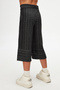 Anthracite Striped Wide Leg Girls' Pants Capri - 5