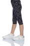 Girl's Patterned Line Art Cactus Knee Length Leggings Capri - 3