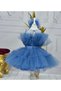 Girl's Indigo Transparent Top with Bow Detail and Belt Fluffy - 3