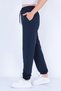Women's Navy Blue Large Size High Waist Ribbed Winter Diver Fabric Sweatpants - 2
