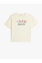 T-Shirt with Slogan-Themed Print, Short Sleeves, Crew Neck