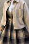 Oversize Short Women's Crop Jacket Look Shirt with Embroidery