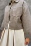 Oversize Short Women's Crop Jacket Look Shirt with Embroidery - 2