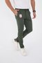 Men's Seasonal Jogger Slimfit Mold Waist Half Elastic Lycra Khaki Linen Trousers - 3